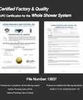 Certification for 12 Inch Shower System With High Pressure Rainfall Shower Head, Flexible Handheld Shower, Brushed Nickel Finish