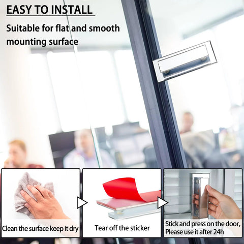 Two Piece Mirror Closet Door Pull Handles Adhesive Self Stick Clear Acrylic Knobs installation steps shown on glass door