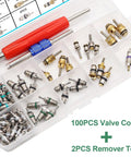 Car AC Repair Kit With 270Pcs Green Rubber O Ring Set And 102Pcs Valve Core Kit With Remover Tool For R12 R134a Refrigeration Systems