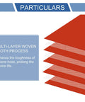 Diagram showing multi-layer woven cloth process enhancing silicone hose durability.