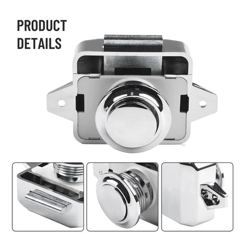Push Button Latch Kit 10 Pack Easy Install Push Button Catch Lock For Cupboard Doors Marine Camper Caravan Motorhome Boat