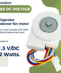 Condenser Fan Motor Replacement For GE Hotpoint Fridges 11.3 V DC 2.2 W Four Pin Plug Fits Replaces WR60X10042 WR60X10053
