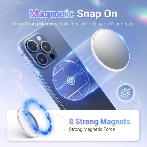 2.2 Inch Magnetic Selfie Mirror For Rear Camera Wide Angle Convex Lens On Iphone 17 Air 16 15 14 13 12 Series magnetic ring adapter with strong magnetic force.