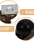 Heavy Duty 2 Inch Swivel Ball Casters Rolls Smooth As Silk Dead Silent Metal Furniture Wheels Top Shelf Build, black ball and flat mounting plate.