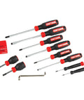 Bi-Material 12 Piece Screwdriver Set With Black Oxide Tips For Tough As Nails Durability Quick Rotation Control And Torque Zone Grip