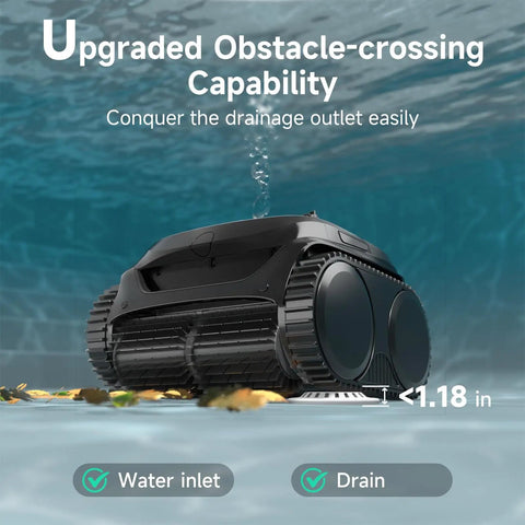 C2 Cordless Robotic Pool Cleaner for Inground Pools with Dual Filtration 180 Minute Run Time Dark Black underwater operation