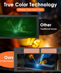 Big Screen Welding Mask With True Color Solar Auto Dimming And Color Changing Shield comparison view