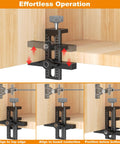 Image of 2 in 1 Cabinet Door Mounting Jig With Adjustable Positioner For Frameless Or Face Frame Doors, showing alignment features.