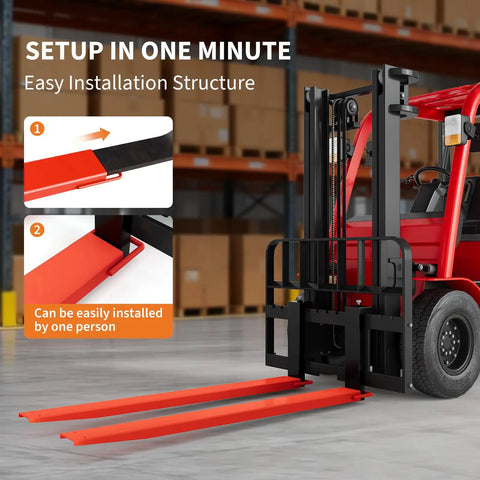 Heavy Duty Steel Forklift Extensions 94 Inches Long Top Shelf Pallet Fork Attachment Built Tough For Warehouses Fits Standard 4-5 Inch Forks With A Legit 4600 Lbs Capacity Rock Solid Set Of Two