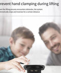 Solid Build Automatic Pop Up Power Strip With Quick Wireless Charging Pad waterproof outlet is used by a child and an adult.