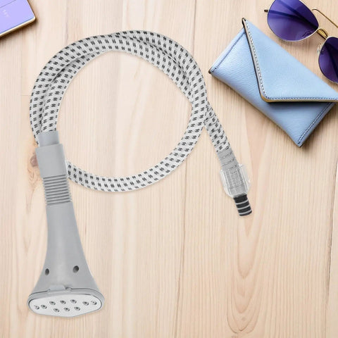 Replacement Steam Hose And Nozzle Kit For Garment Steamer With Clip Design, Heavy Duty High Temperature Plastic Tube On Wooden Table