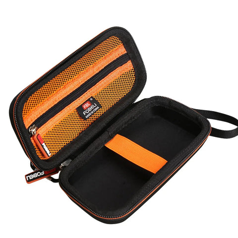 Rugged Hard Case For TopTes TS-301 Anemometer And TS-501B Sound Level Meter TS-710 Light Meter Stays Put Snug Fit Shockproof Drop-Resistant Durable Protective Case For Field Work, EVA zip case with orange mesh