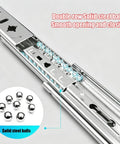 Metal Drawer Slides Full Extension With Ball Bearing Runners For Cabinets And Cupboards Ultra Quiet Smooth Closing