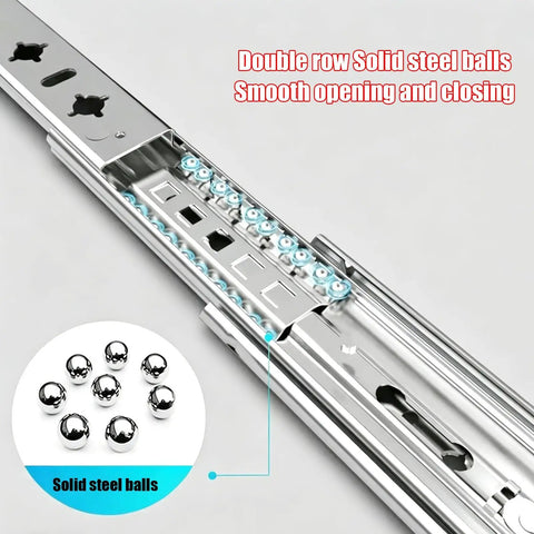 Metal Drawer Slides Full Extension With Ball Bearing Runners For Cabinets And Cupboards Ultra Quiet Smooth Closing