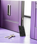 Premium Black Matte Indoor Door Hinges For Interior Wood Doors Stainless Steel Inside Hardware Set Of Three on purple flooring with keys.
