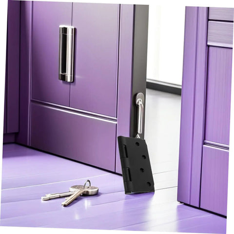 Premium Black Matte Indoor Door Hinges For Interior Wood Doors Stainless Steel Inside Hardware Set Of Three on purple flooring with keys.
