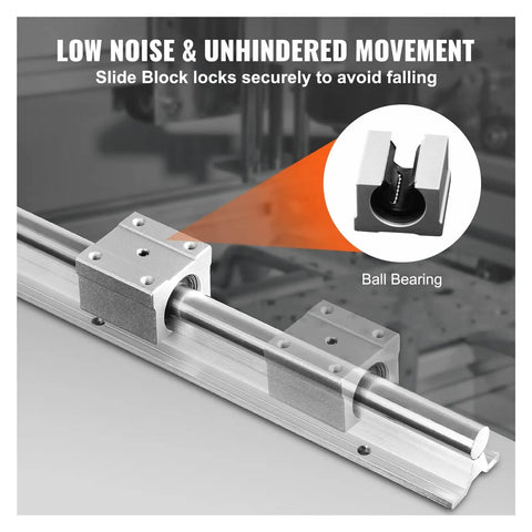 DIY CNC Milling Upgrade 2 Straight Linear Guide Rails 800 To 2200Mm And 4 UU Bearing Blocks For Smooth Motion SBR12 SBR16 SBR20 Compatible Pro Grade Linear Rail System For DIY Mills And Milling Projects Bang For Your Buck, ball bearing block on rail
