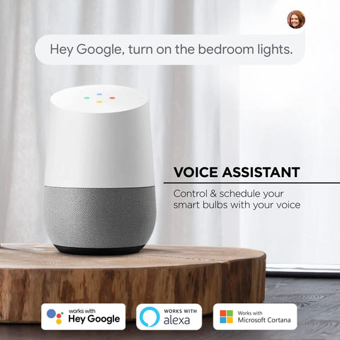 Voice assistant compatible with Smart White LED Bulb 60W Equivalent No Hub Needed Non Dimmable 3 Pack With Built In WiFi Voice Control