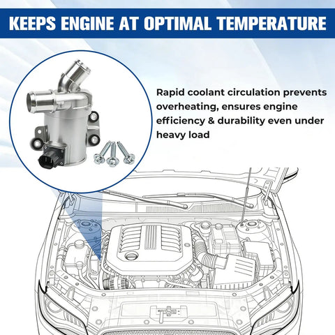 Fresh Electric Engine Cooling Water Pump Fits Lincoln Mkz Ford Fusion C Max 2013 To 2020 No Sweat Oem Swap Ds7z8c419d Ewp104 detailed view with bolts.