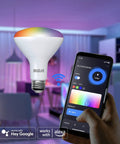 WiFi Smart BR30 LED Flood Light Bulb 12 Pack 9W 60W Equivalent Multicolor And White Dimmable Tunable Bulb interface with phone app