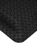 Built Tough Dielectric Anti Fatigue Mat With Diamond Plate Texture, 4x8 ft, black rubber surface, designed for job sites.