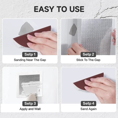 Step-by-step using 19 Piece Wall Repair Patch Kit With Aluminum Self Adhesive Patches For Small To Large Holes in drywall repair