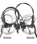 Two Meteorolite MT200 e-bike hydraulic disc brake assemblies with 160/180mm rotors, pre-bled with mineral oil.