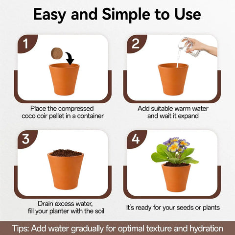 Step-by-step guide for using 55 Pack Compressed Coco Coir Pellets For Seed Starting And Indoor Plants 100 Percent Organic Coconut Coir