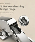 Soft Close Hidden Surface Mount Cabinet Hinges No Pre Drilled 8 Pack For Kitchen Cabinets DIY Friendly Quiet Close Easy Install Durable Hardware For Cupboards And Doors showing hydraulic damping mechanism.