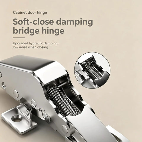Soft Close Hidden Surface Mount Cabinet Hinges No Pre Drilled 8 Pack For Kitchen Cabinets DIY Friendly Quiet Close Easy Install Durable Hardware For Cupboards And Doors showing hydraulic damping mechanism.