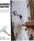 Person using Rugged Pro Grade Steel Clock Winding Key For Wall And Alarm Clocks, Handy Repair Tool to wind a traditional clock