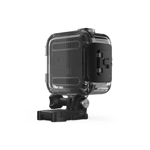 Side view of Dive Housing For HERO11 Black Mini - 60m Depth, Pressure-Resistant Case with Flat Glass Lens and Built-In Button.