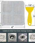 Ditch Sneaky Drain Clogs Now With These Heavy Duty Disposable Hair Catcher Stickers Acting As A Fast Self Adhesive Mesh Filter Screen For Bathroom Sinks Tubs Showers And Laundry Rooms An Eighty Piece Box Slashes Cleanup Hassle with 4x4 inch fine mesh.