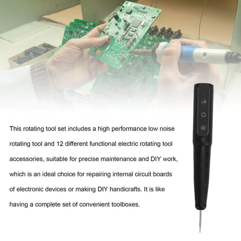 Cordless Rotary Tool Kit With USB Charging Three Speeds Electric Grinding Pen With 12 Attachments for electronics repair