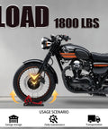 Heavy Duty Motorcycle Wheel Chock Transport Stand With 1800 Lbs Adjustable Capacity Universal 8 To 21 Inch Wheels