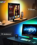 Music LED Backlight Kit For 61-80 Inch TVs, 16.4ft RGB USB Powered Light Strip in home theater and PC setup