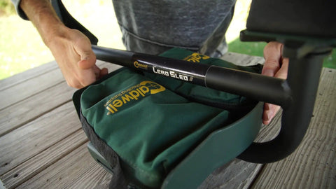 Beefy Durable Water Resistant Lead Sled Weight Bag For Outdoor Range Sight In Shooting And Hunting in sled tray, close-up