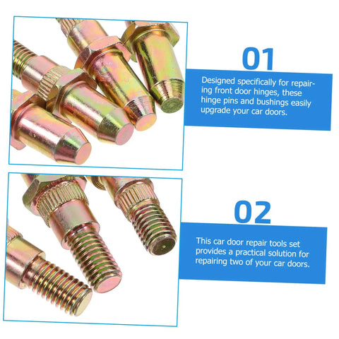 Auto Door Hinge Repair Kit Set With Pins And Bushings For Quick Fix Easy Install For Two Car Doors