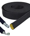 One Inch Hydraulic Hose Burst Protection Sleeving Nylon Guard Sleeve 50 Feet Black With Yellow Inner Liner Heavy Duty Hose Shield