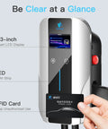40 Amp Level 2 EV Charger With J1772 Plug And RFID Or Plug And Play Mode, No App Needed, 4.3 Inch LCD Touch Control Display