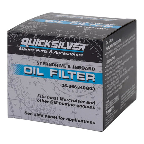Sterndrive And Inboard Spin On Oil Filter For MerCruiser And GM Marine Engines With MPleated Media And Anti Drain Back Valve packaging
