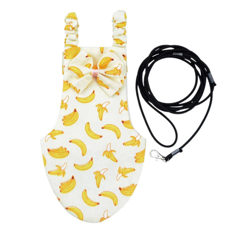 Bird Lover Must Have Pigeon Diaper With Leash for Pigeons Over Five Months Old, banana pattern with harness and leash