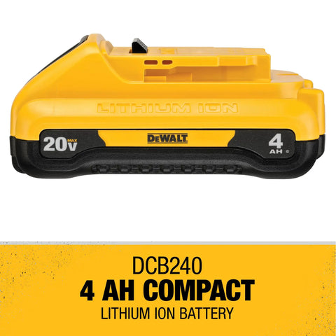 20V Max 4Ah Compact Battery For Power Tools Lightweight Yet Powerful Long Runtime DCB240 Compatible For Drill