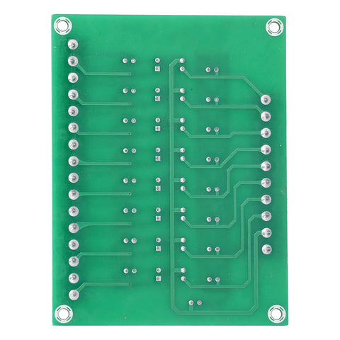 Eight Channel Optical Isolation Module 24V To 5V Optocoupler PLC Signal Converter Board showing circuit layout.