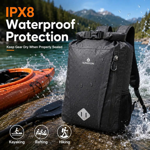 20L Waterproof Dry Bag Backpack With Waist Pouch And Phone Case Roll Top Marine Gear Bag for kayaking near kayak