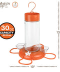 Hanging Glass Oriole Feeder For Yard Birds, 30 Ounce Nectar Feeder With Jelly Dishes And Orange Fruit Holders, Outdoor Decor