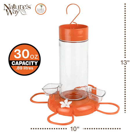 Hanging Glass Oriole Feeder For Yard Birds, 30 Ounce Nectar Feeder With Jelly Dishes And Orange Fruit Holders, Outdoor Decor