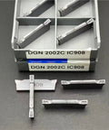 Pro Grade Carbide Turning Inserts 3Mm Grooving Tool Set For CNC Lathe, 10 Pack, DGN2002C IC908 displayed on black background
