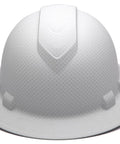 Ridgeline Full Brim Hard Hat With 4 Point Ratchet Suspension Lightweight ABS Build Matte White Graphite Pattern
