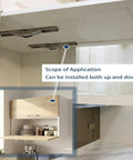 Beefy 90 Degree Folding Hinge 4 Pack Solid Drop Down Flap Door Hinges For Tables Shelves Bar Counters And Loft Hatches shown installed above a drop down shelf.
